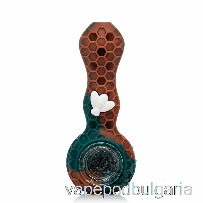 Vape 10000 Дръпки Stratus Bee Silicone Spoon Bronze (brown / Teal / White Bee)